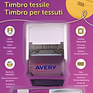 AVERY Kit tampon textile, 3 lignes, blanc