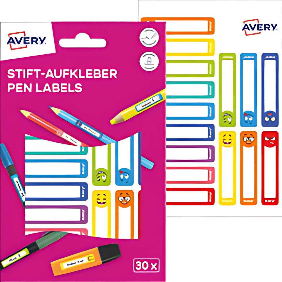 AVERY Étiquette pour stylo, papier, 10 x 50 mm, cadre coloré