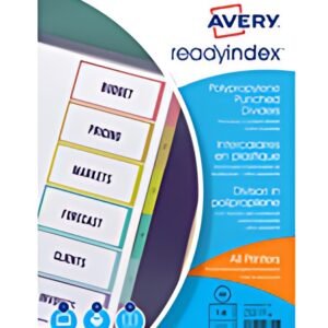 AVERY Intercalaires Readyindex, PP, 6 touches, A4