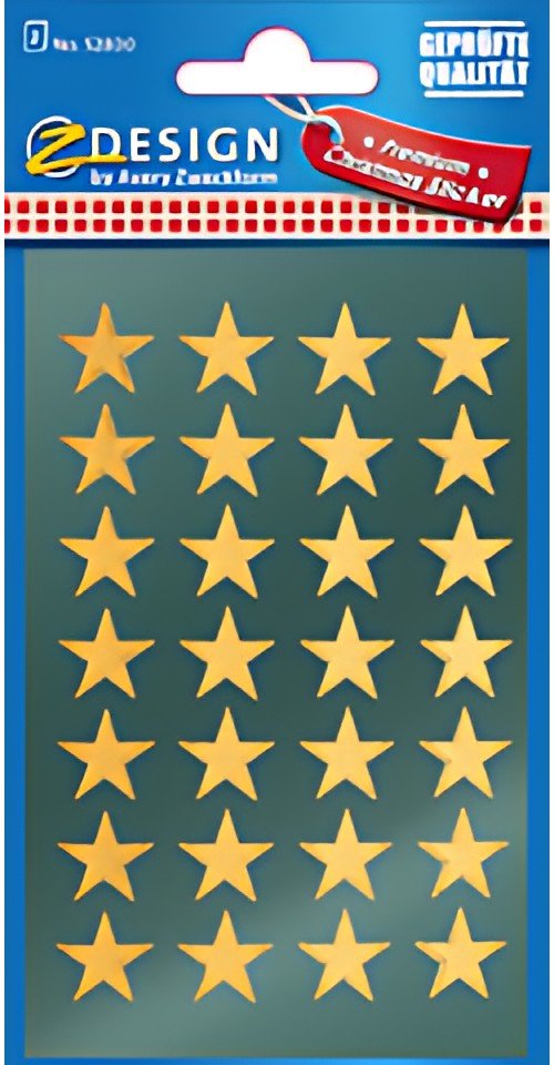 AVERY Zweckform ZDesign Stickers de Noël "étoiles", or