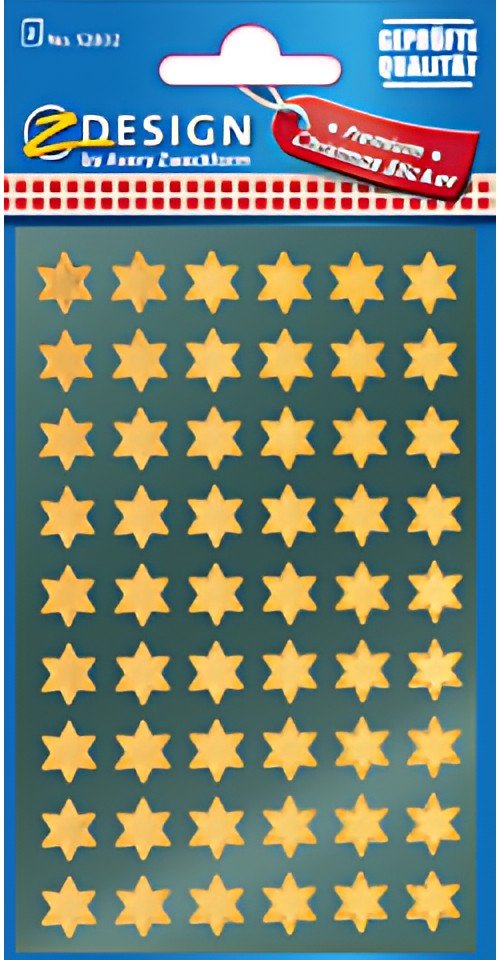 AVERY Zweckform ZDesign Stickers de Noël "étoiles", or