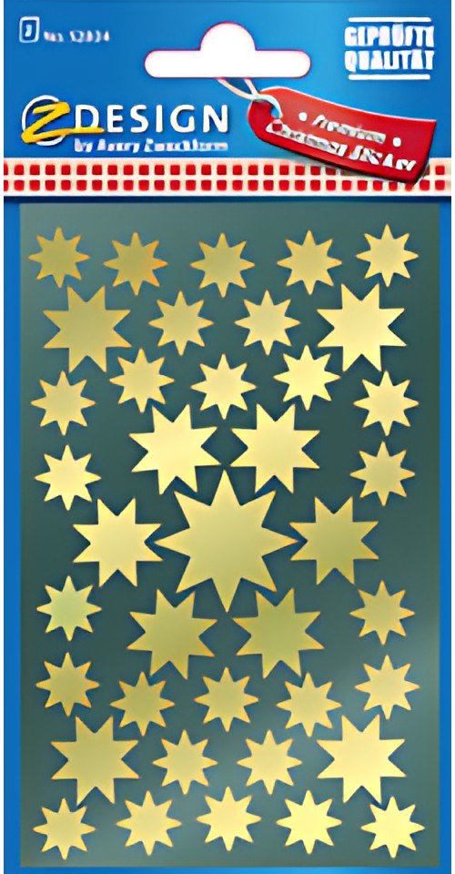 AVERY Zweckform ZDesign Stickers de Noël "étoiles", or