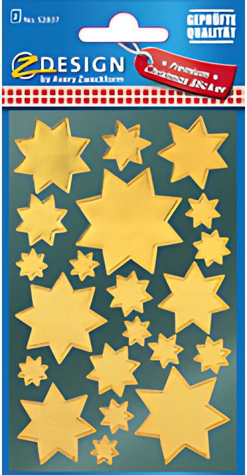 AVERY Zweckform ZDesign Stickers de Noël "étoiles", or