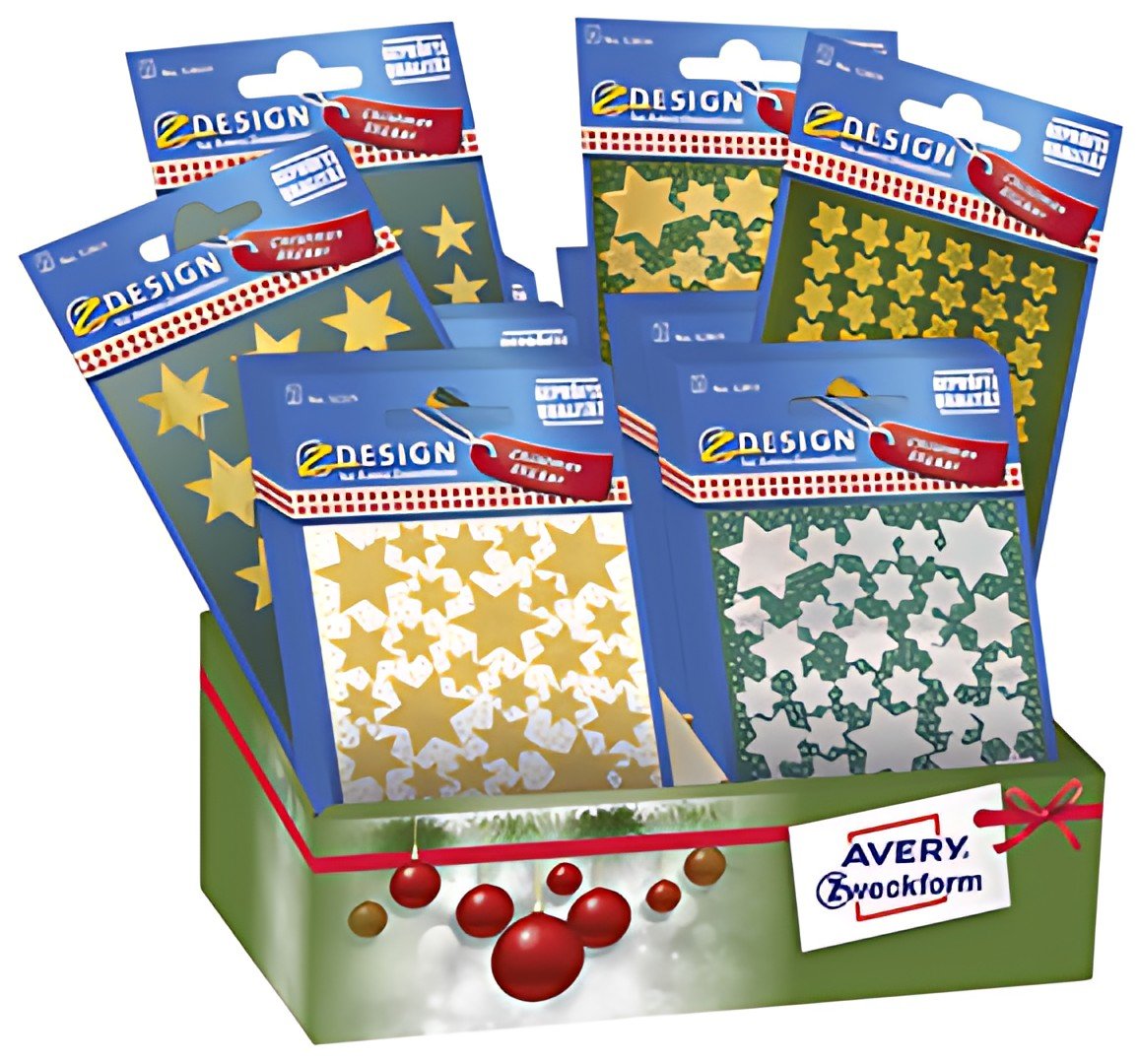AVERY Zweckform ZDesign Sticker de Noël "Etoile", présentoir