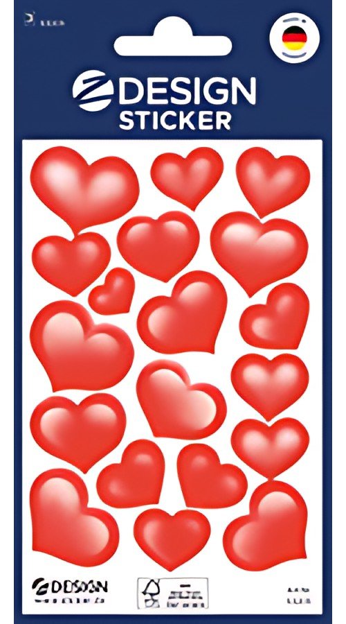 AVERY Zweckform ZDesign Sticker CREATIVE "coeurs", rouge
