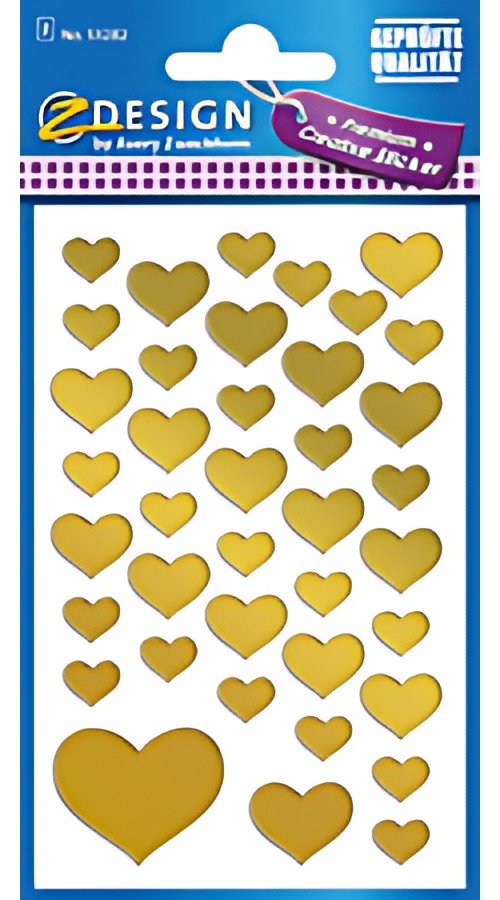 AVERY Zweckform ZDesign Sticker CREATIVE "Coeurs", doré