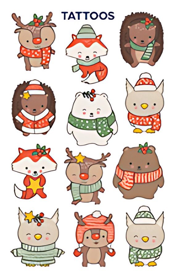 ZDesign KIDS Tatouages de Noël "Animaux"