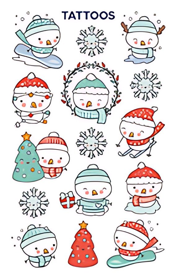 ZDesign KIDS Tatouages de Noël "Bonhomme de neige"