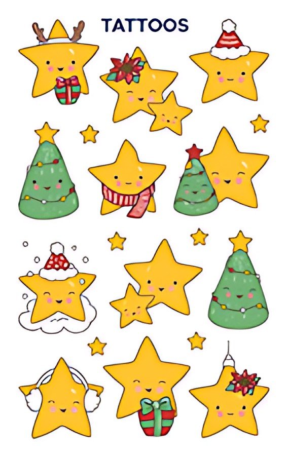 ZDesign KIDS Tatouages de Noël "Étoiles"