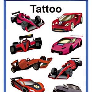 ZDesign KIDS Tatouages "voitures de course", noir/rouge