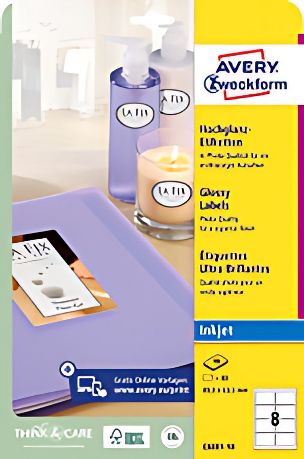 AVERY Zweckform Etiquette ovale jet d'encre/Glossy