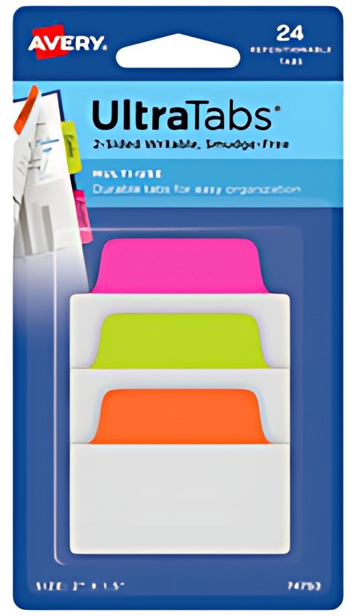 AVERY Zweckform Onglet adhésif UltraTabs fluo, 50,8 x 38 mm