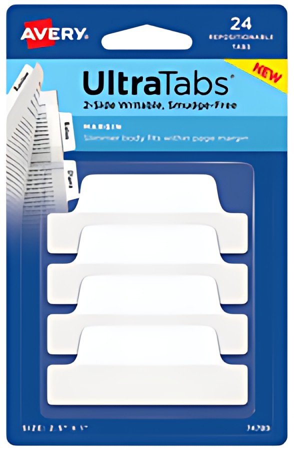 AVERY Zweckform Onglet adhésif UltraTabs blanc, 63,5 x 25 mm