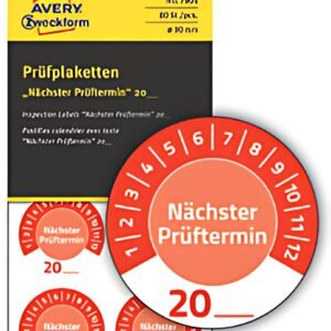 AVERY Zweckform Prüfplaketten "Nächster Prüftermin", rot