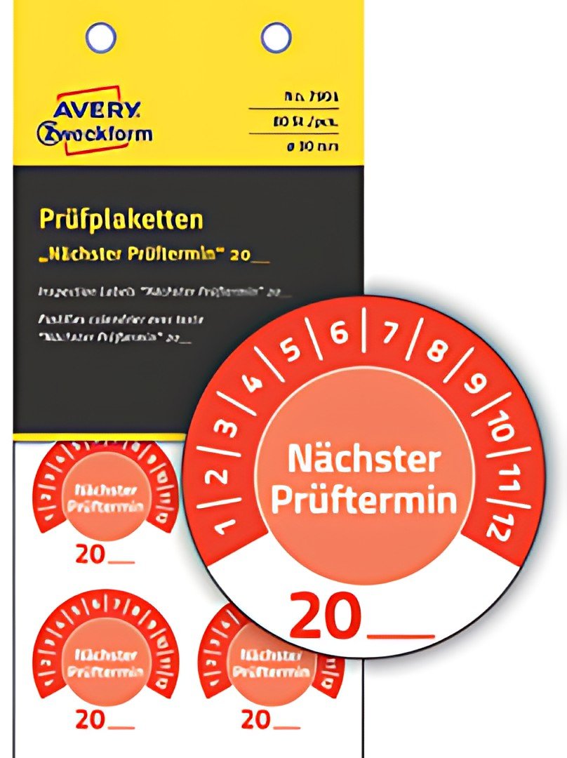 AVERY Zweckform Prüfplaketten "Nächster Prüftermin", rot