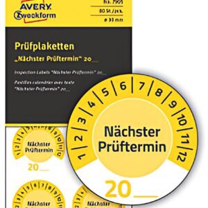 AVERY Zweckform Prüfplaketten "Nächster Prüftermin", gelb