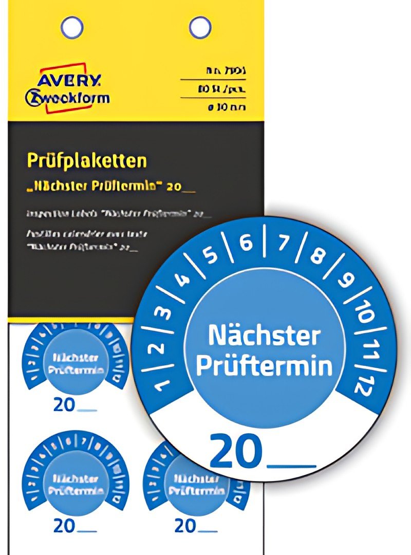 AVERY Zweckform Prüfplaketten "Nächster Prüftermin", blau