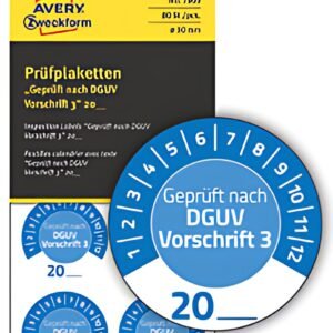 AVERY Zweckform Prüfplaketten "DGUV Vorschrift 3", blau