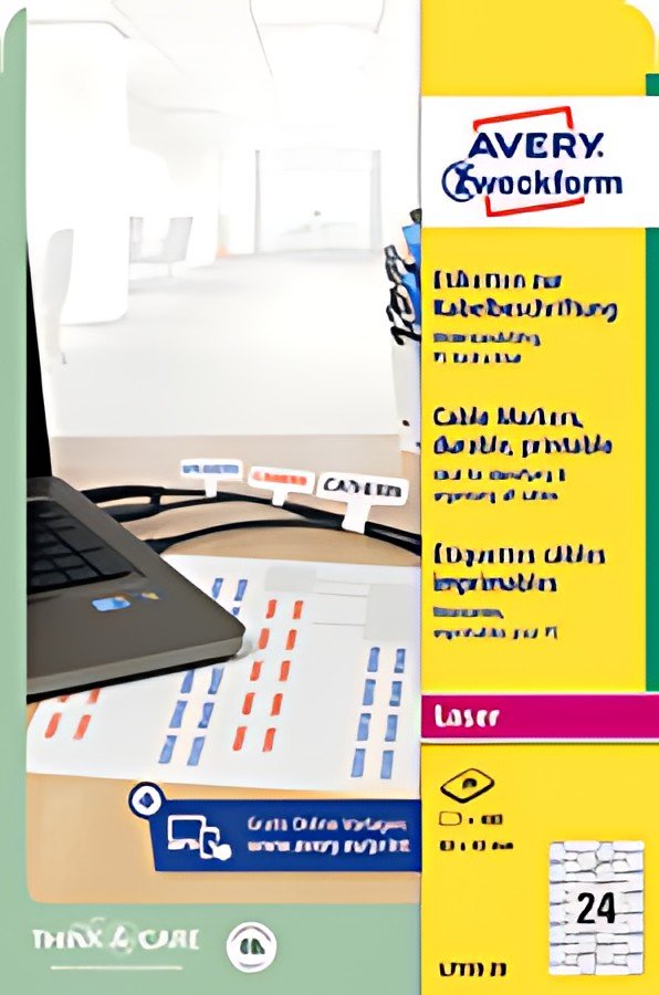 AVERY Zweckform Etiquettes pour câbles, 60 x 40 mm, blanc