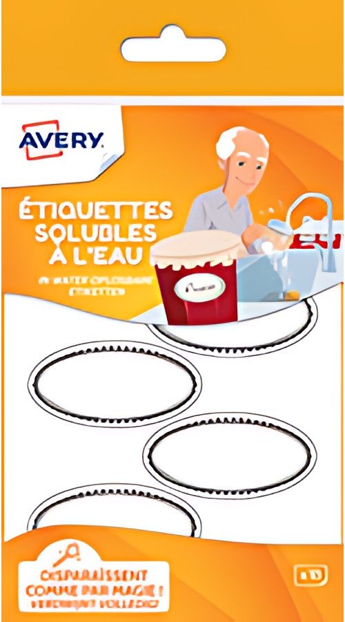 AVERY Etiquette soluble à l'eau, oval