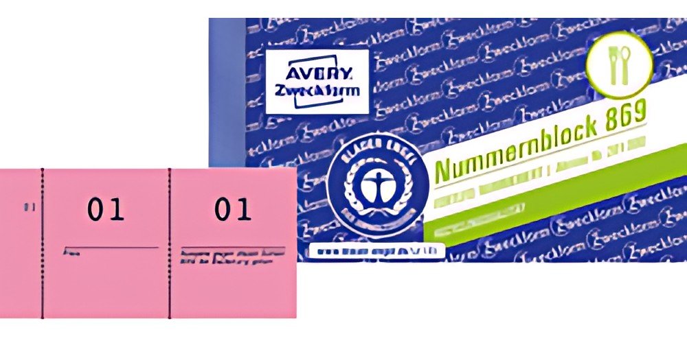 AVERY Zweckform bloc numéroté 1 - 1000, 105 x 53 mm, rouge