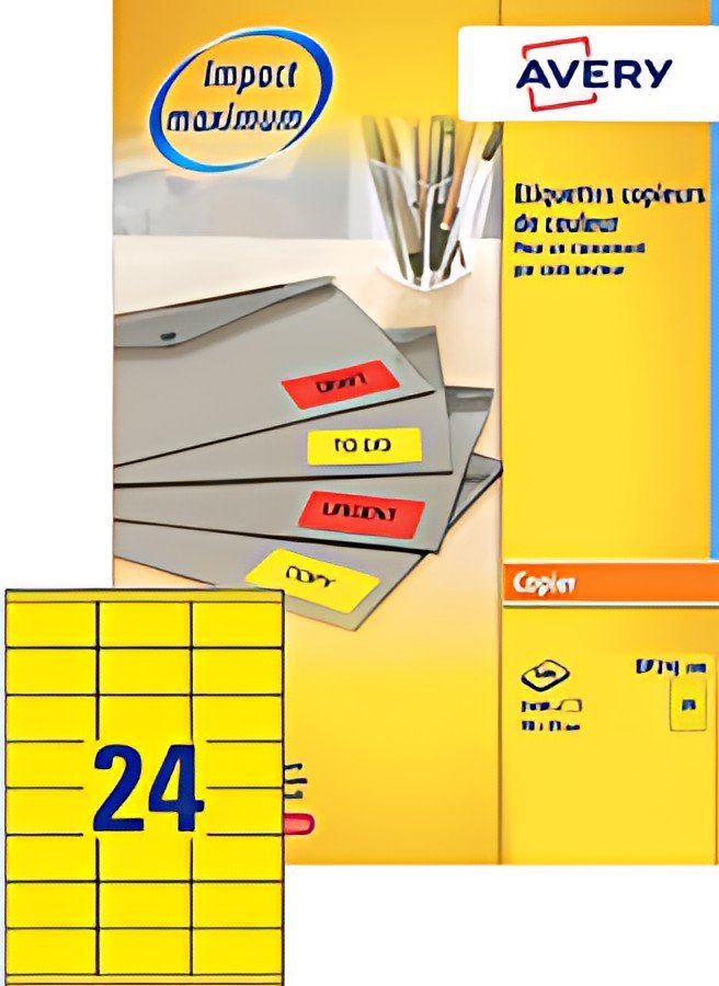 AVERY Etiquette d'adresse, 70 x 35 mm, rouge fluo