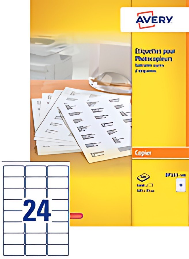 AVERY Etiquette pour photocopieur, 70 x 36 mm, blanc
