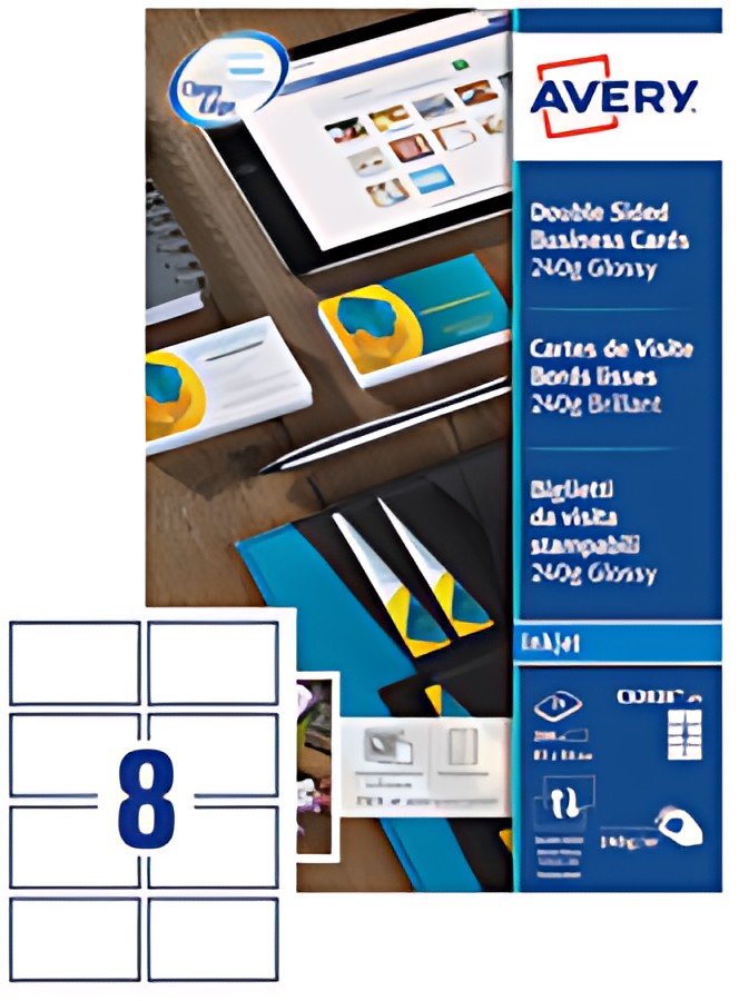 AVERY Cartes de visite Quick&Clean, 240 g/m2, blanc brillant