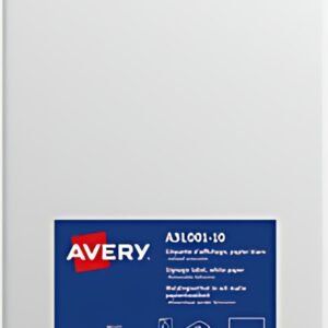 AVERY Etiquette d'affichage, enlevable, 420 x 297 mm, blanc