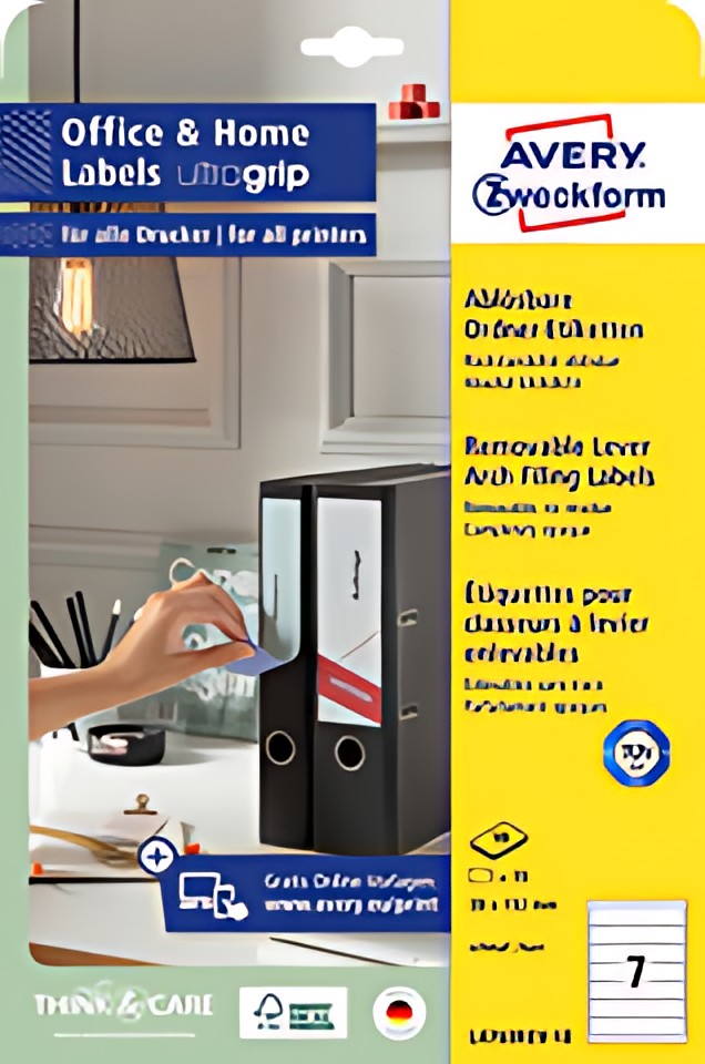 AVERY Zweckform Etiquettes pour dos de classeur, 38 x 192 mm