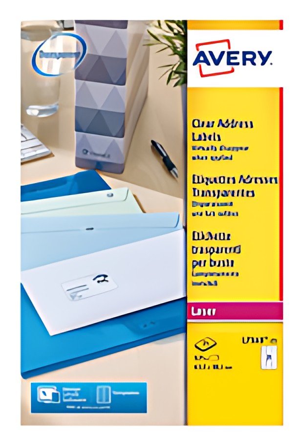 AVERY Etiquette d'adresse, 63,5 x 38,1 mm, transparent