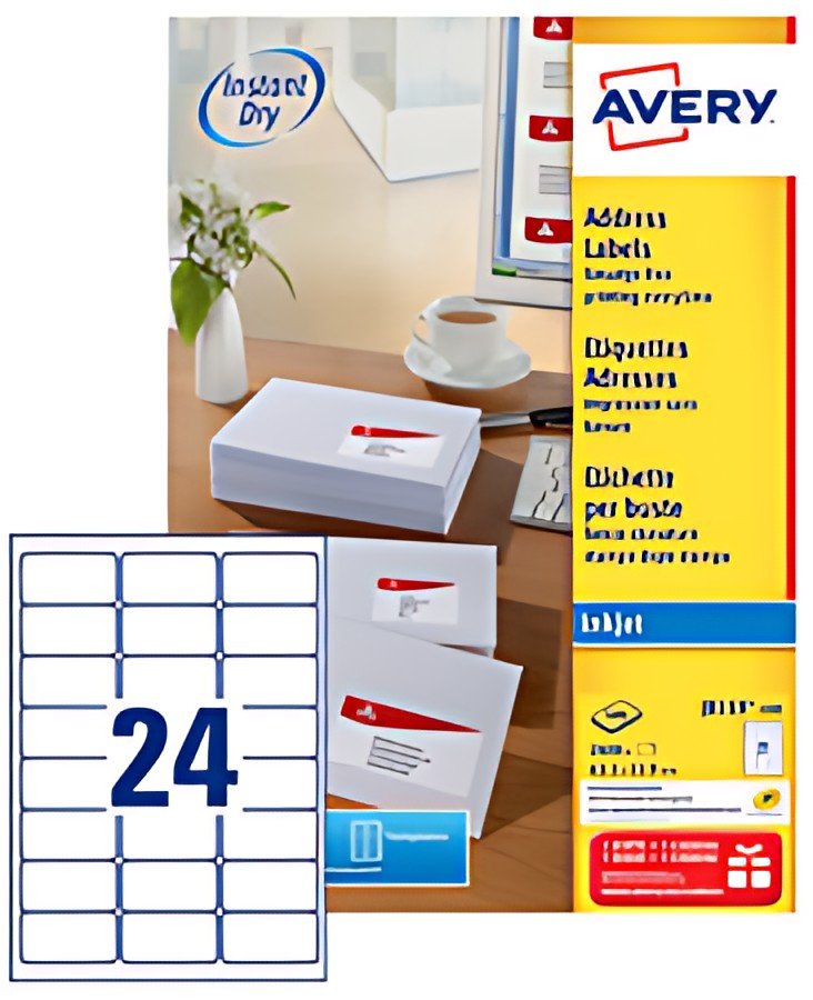 AVERY Etiquette d'adresse jet d'encre, 99,1 x 33,9 mm, blanc