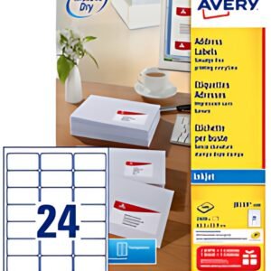 AVERY Etiquette d'adresse jet d'encre, 99,1 x 38,1 mm, blanc
