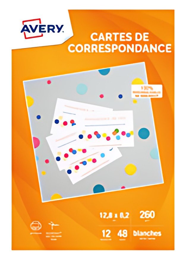 AVERY Cartes de correspondance jet d'encre, 128 x 82 mm
