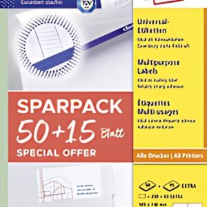 AVERY Zweckform Étiquette universelle, 97 x 67,7 mm, 50+15