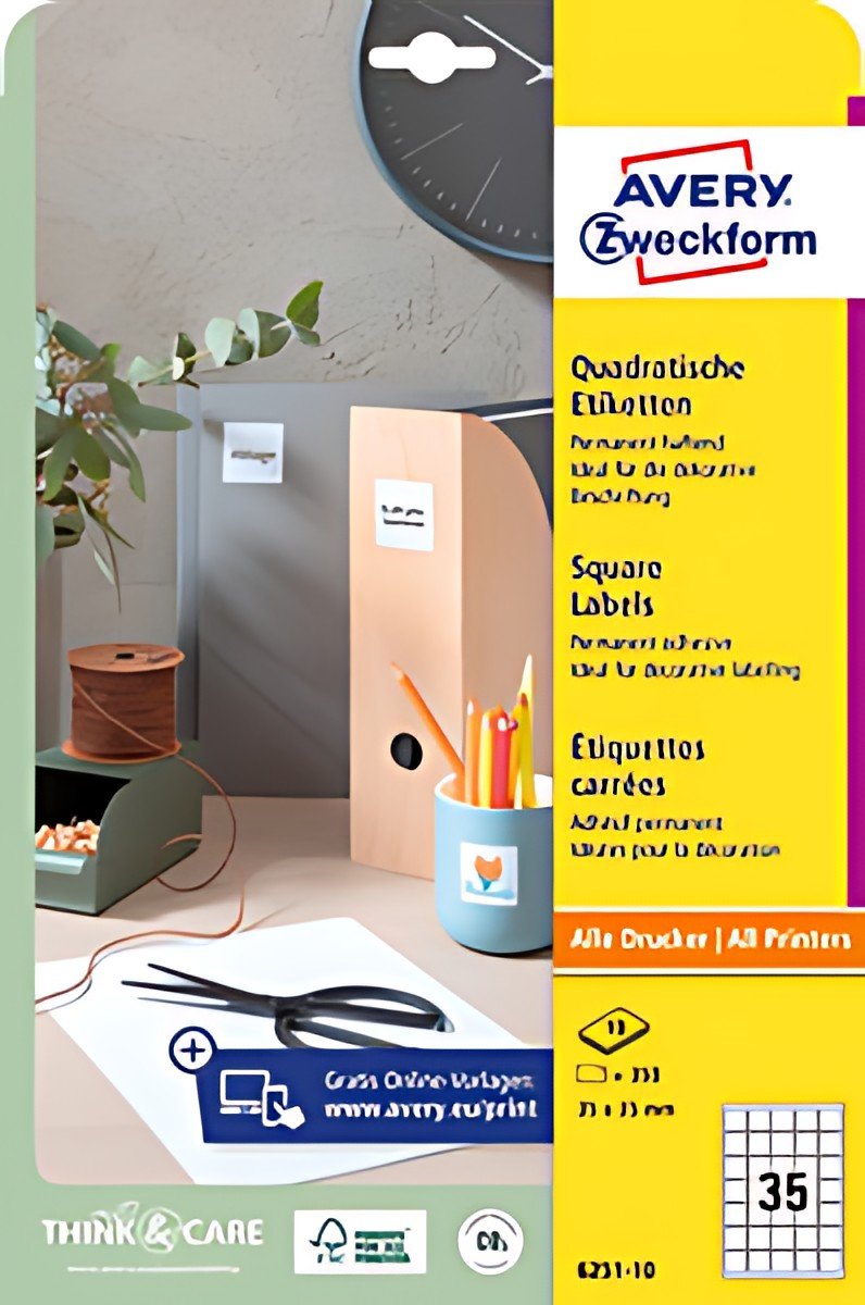 AVERY Zweckform Etiquette pour codes QR, 35 x 35 mm, carré