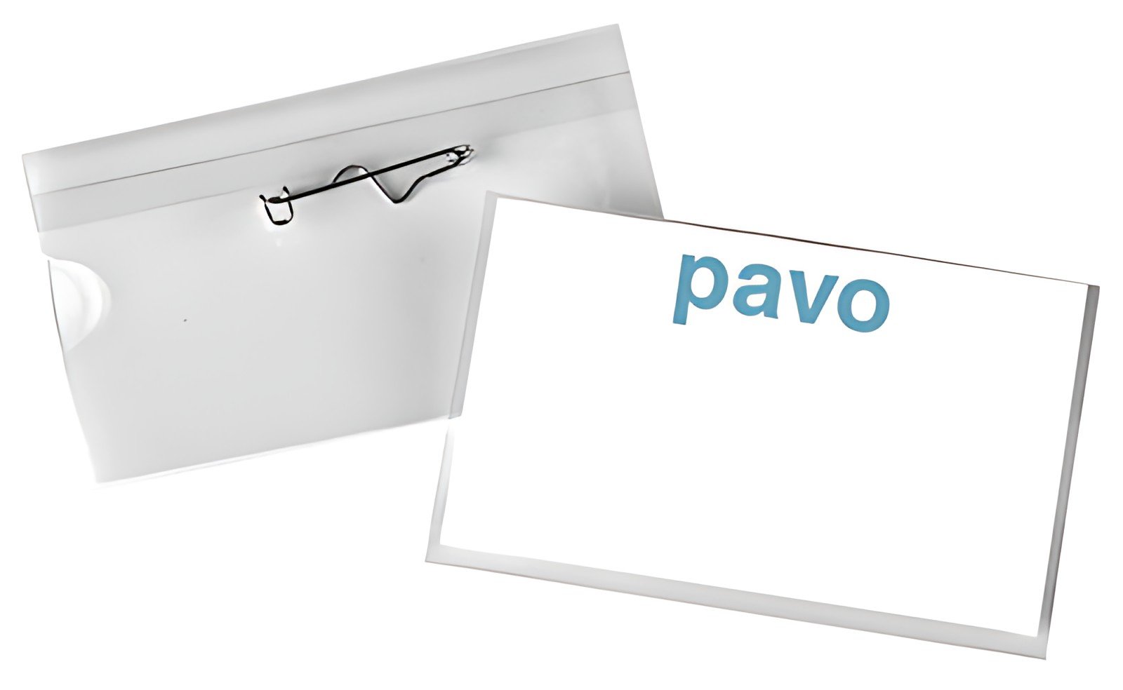 pavo Porte-badge, avec aiguille, 54 x 90 mm, transparent