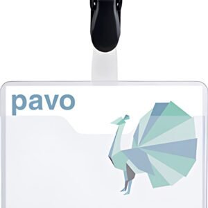 pavo Porte-badge, avec clip, 60 x 90 mm, transparent