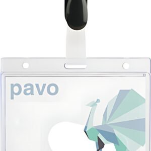 pavo Porte-badge, avec clip, 60 x 90 mm, transparent