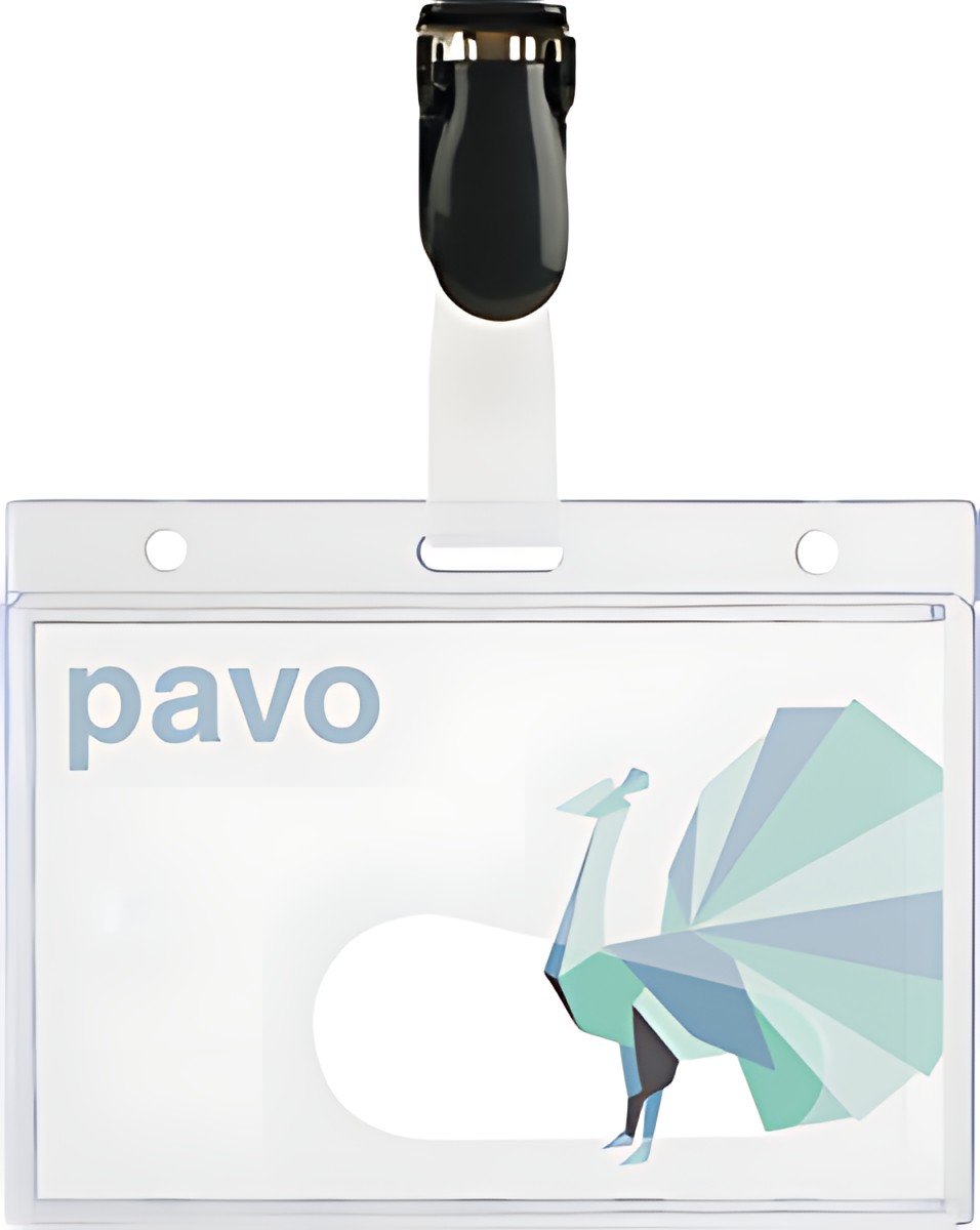 pavo Porte-badge, avec clip, 60 x 90 mm, transparent