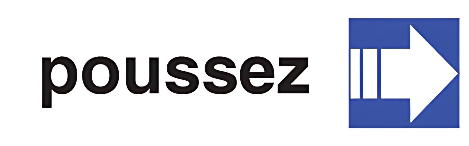 pavo Plaque de signalisation "poussez", (L)170 x (H)47 mm