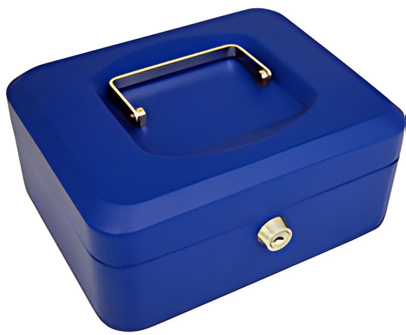 pavo Caisse à monnaie, (L)200 x (P)160 x (H)90 mm, bleu