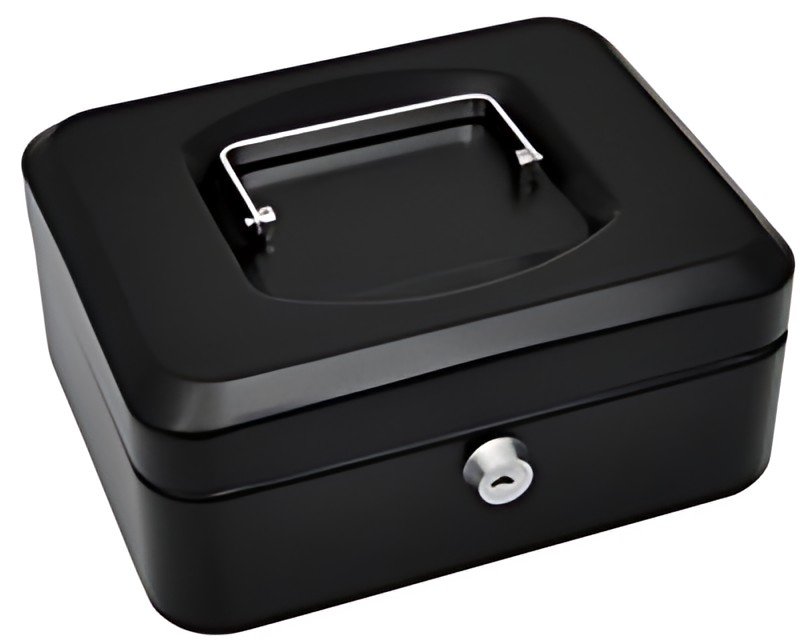 pavo Caisse à monnaie, (L)300 x (P)240 x (H)90 mm, noir