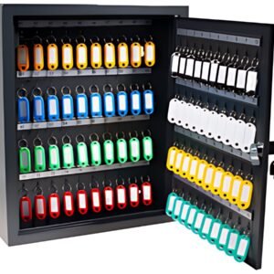 pavo Armoire à clés Deluxe, pour 80 clés, gris foncé