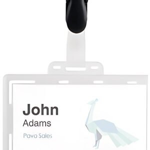 pavo Porte-badge, avec clip, 54 x 86 mm, transparent