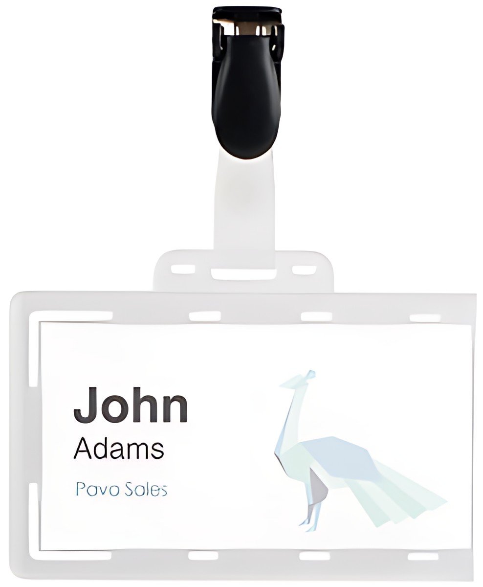 pavo Porte-badge, avec clip, 54 x 86 mm, transparent