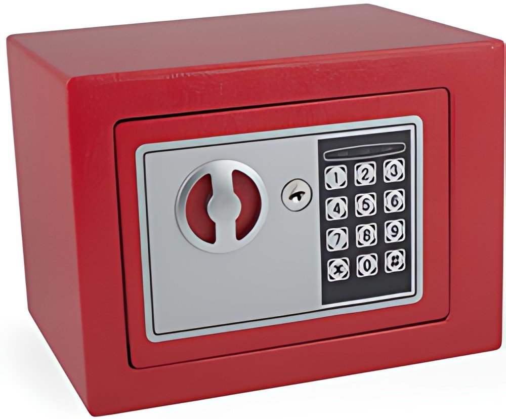 pavo Mini coffre-fort, avec serrure électronique, rouge