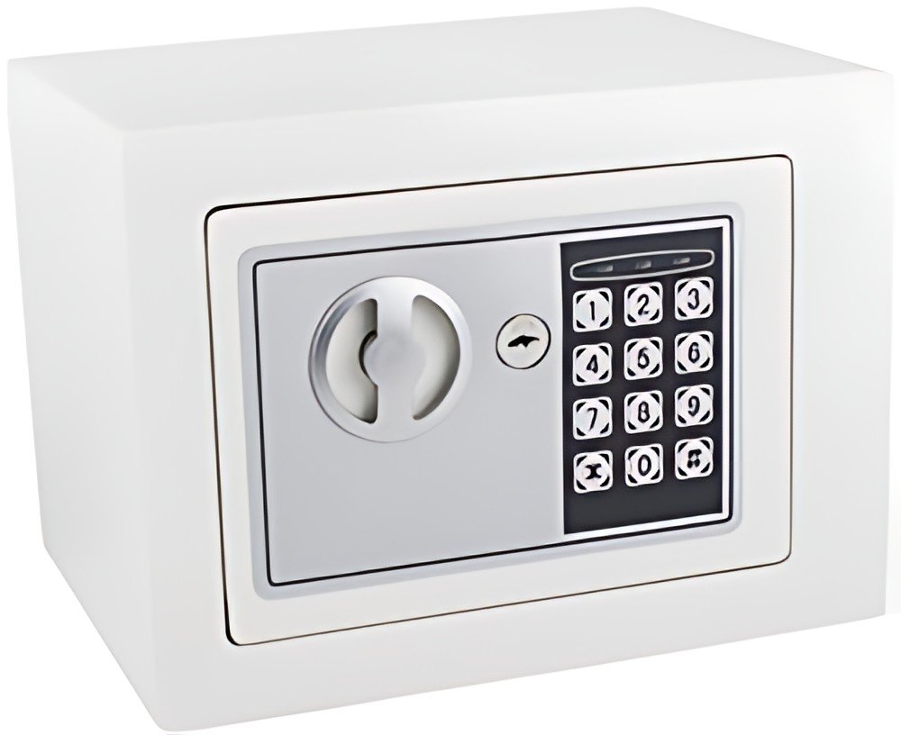 pavo Mini coffre-fort, avec serrure électronique, blanc