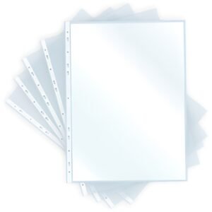 pavo Pochette perforée, A4, PP, 0,04 mm, transparent grainé