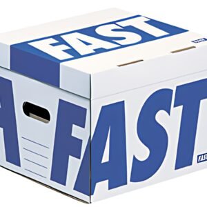 FAST Cube d'archives à couvercle, blanc/bleu